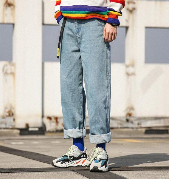 

brand men baggy jeans big size mens hip hop jeans long loose fashion relaxed fit jeans mens harem pants8714048, Blue