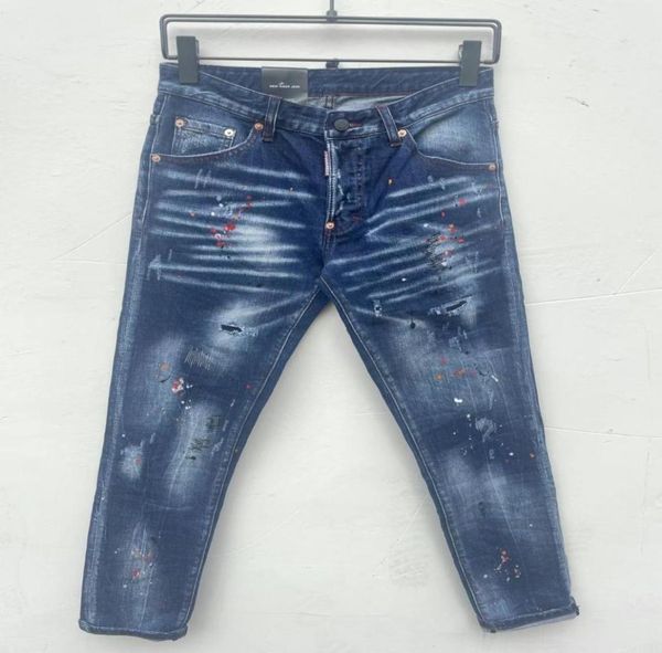 

classic printed embroidery designer mens jeans motorcycle hole luxury denim men039s fashion street wear men designer pants5696312, Blue