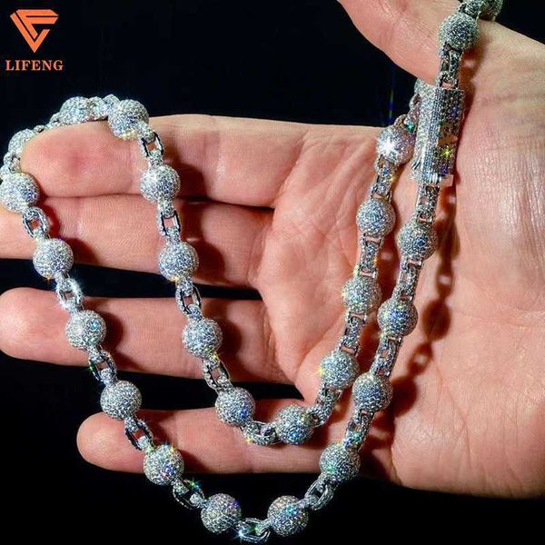 

selling high-end fashion jewelry necklace vvs round moissanite diamond chain luxury chain necklace jewelry, Silver