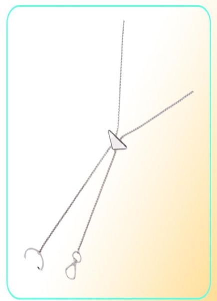 

mens womens designer necklace fashion triangle silver necklaces sweater chain pendant neckwear for women luxury jewelry key chain 2724153