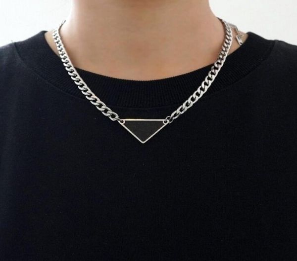 

men necklaces stainless steel bling out hip hop jewelry woman triangle pendant necklace p letter designers brand jewelry fashion f7122976, Silver