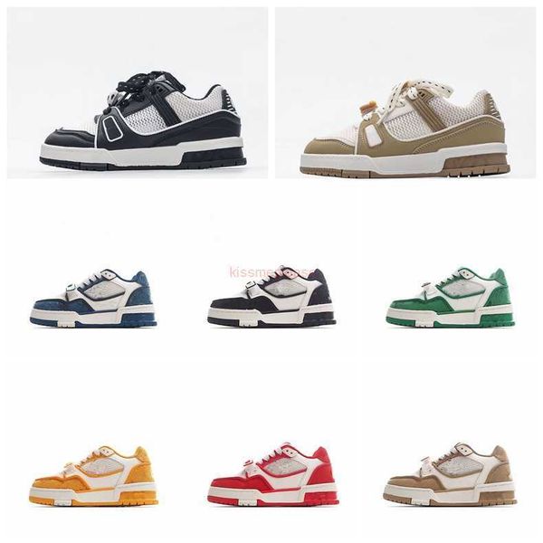 

athletic designer kids shoes for boy girl sports mesh shoe low cut collaboration fragments military grey retro infant toddler chunky trainer, Black