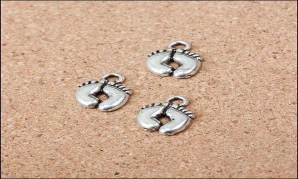 

90pcs baby feet footprint charm silver color bracelet pendant fit diy handmade aesthetics accessories jewellery making supplies6609602, Bronze;silver