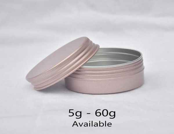 

5g 10g 20g 30g 50g 60g empty aluminum jar lip balm makeup cream lotion packaging rose gold refillable containers metal bottle6490858