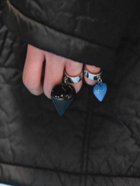 

21ss raf simons men039s and women039s love pendant ring fashion party street punk accessories9938836, Golden;silver