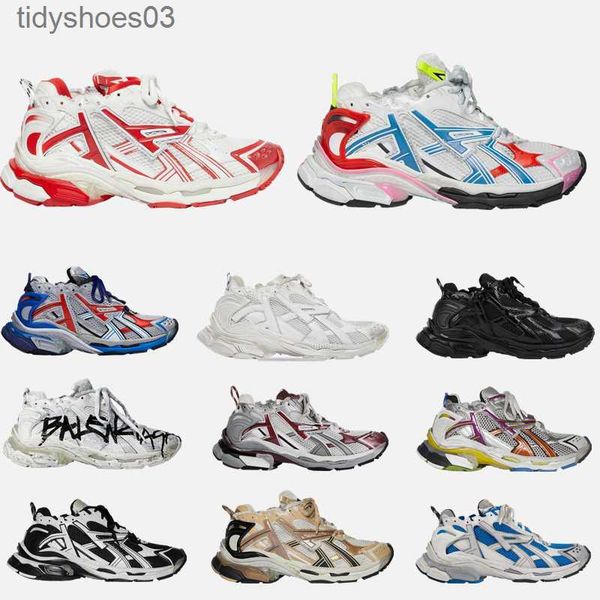

designers paris balenciga runner 7.0 casual shoes demna women men transmit sense retro trainers black white pink blue trend all-match joggin