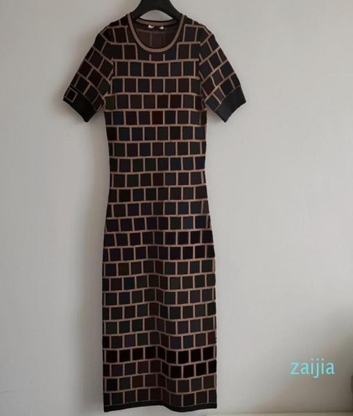 

women casual dresses classic knit dress fashion letter pattern summer short sleeve womens clothing6042798, Black;gray