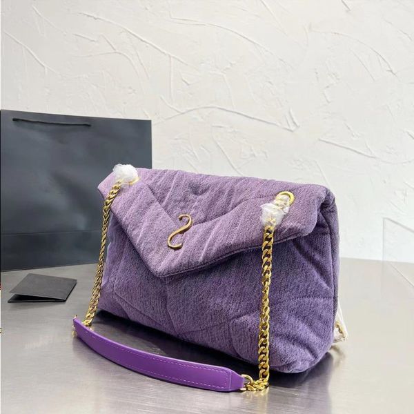 

designers shoulder bag fashion puffer crossbody totes backpack loulou small purse leather handbag metal chainclamshell messenger bags
