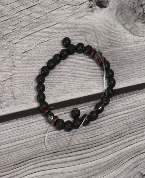 

mens stretch beaded braceletwhole chakra jewlery0123455220187, Black