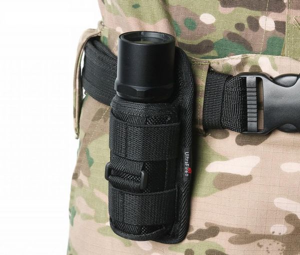 

flashlight bag pouch belt holster for tactical torch case cover with 360 degrees rotatable clip5487613