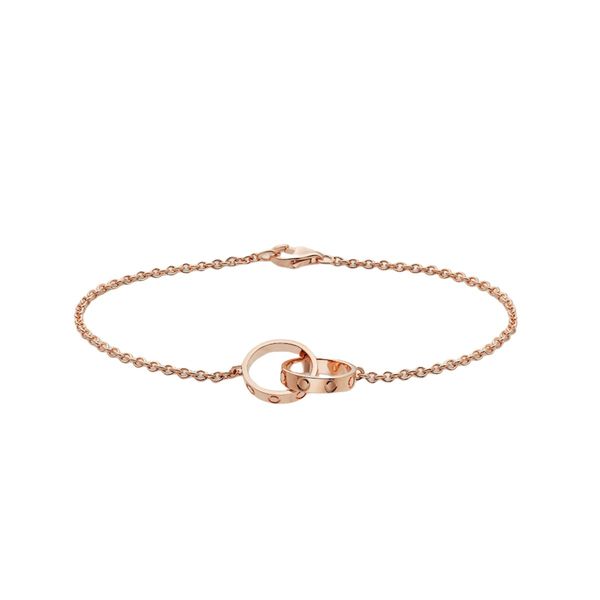 

classic bracelets bangle 18k gold plated stainless steel flower letter pendants lovers gift wristband cuff chain women bracelet for birthday, Golden;silver