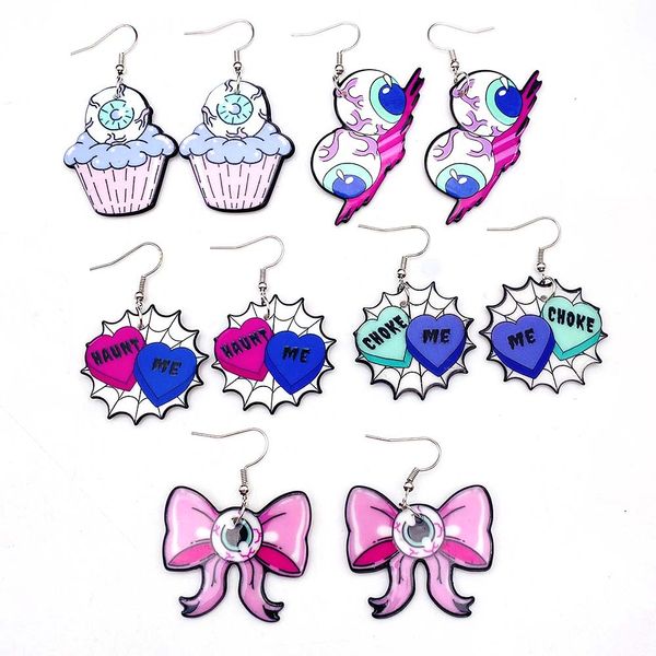 

halloween acrylic letter cute halloween eyeball pendant, Silver