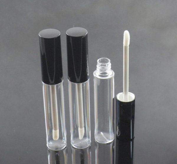 

dhl 10ml empty lip gloss bottle lip oil container lipgloss vialempty round lip gloss tube packing with black silver cap6562396