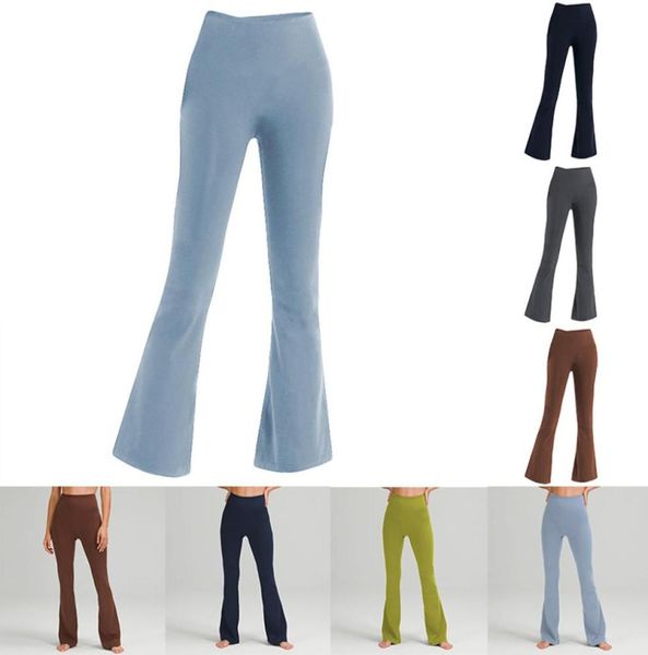 

yoga clothes grooves summer womens flared pants highwaisted tightfitting belly show figure sports yogas ninepoint pants simple 8196054, Black;white