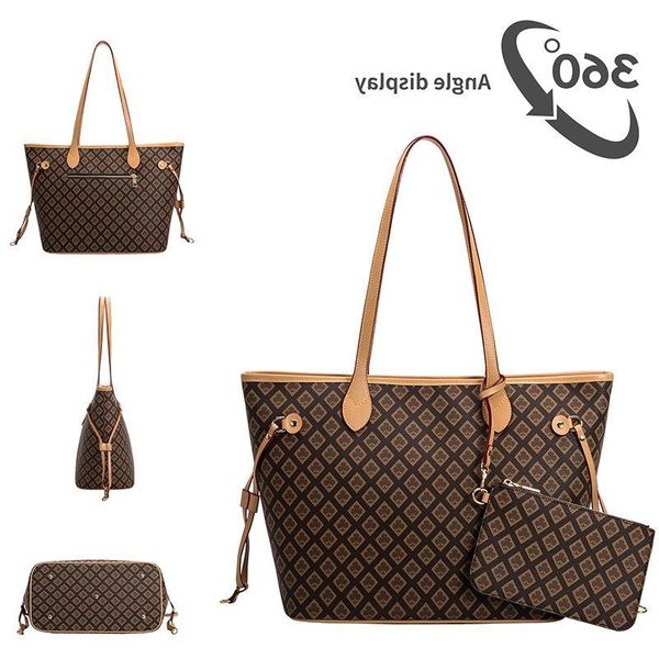 

new tote bag luxurys designer women shopping handbags pvc ladies vintage beach totes composite bags large capacity fashion lattice lady shou