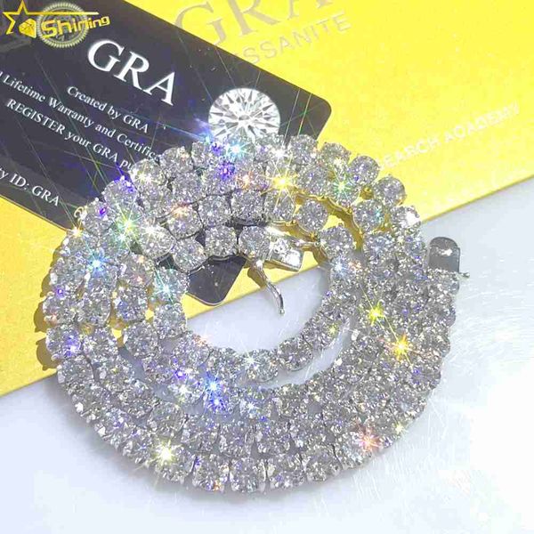 

wholesale price in stock 925 sterling silver moissanite tennis chain 2mm--6.5mm vvs moissanite necklace for fine jewelry