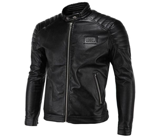

2019 england elegant men039s wear carrie leather coat simple locomotive koreanstyle slim fit stand collar fashion leather coat8361109, Black