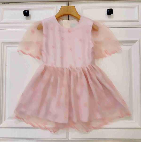 

luxury designer baby clothes girls dress embroidered letter kids dress size 100-160 cm mesh breathable design child skirt june21, Red;yellow