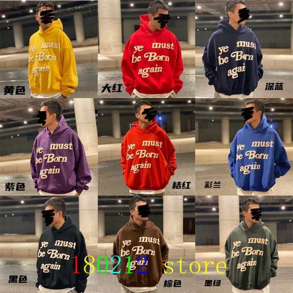

men's hoodies sweatshirts multi color foam ye must be born again hooded hoodie cpfm.xyz print tag men women sweatshirts fleeve loose pu, Black