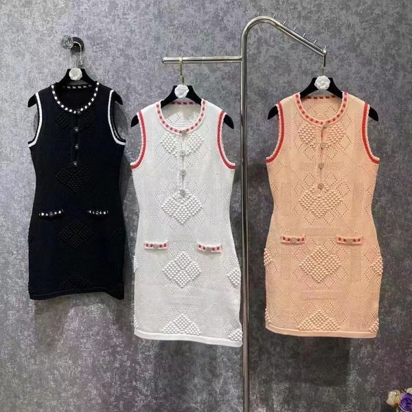 

lady designer basic casual dress party knitting single breasted dress high waist dresses knitwear s  l d8ch#, Black;gray