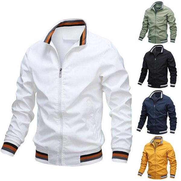 

chad varsity bomber jacket men's casual jacket zip up lightweight sportswear windbreaker lxh290q, White;black