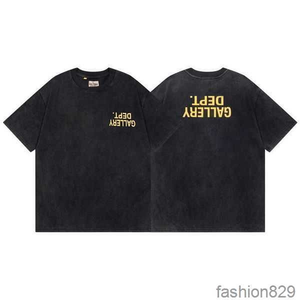 

hip-hop shirt letter mens old t dept galleryes washed shirts splash-ink 2023 street oversize short sleeve cpu4 13, White;black
