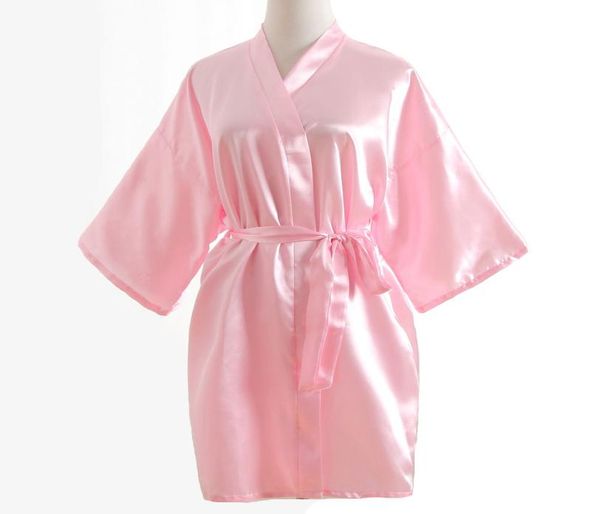 

whole selling summer women039s kimono mini robe pink faux silk bath gown yukata nightgown sleepwear pijama mujer one s4662761, Black;red