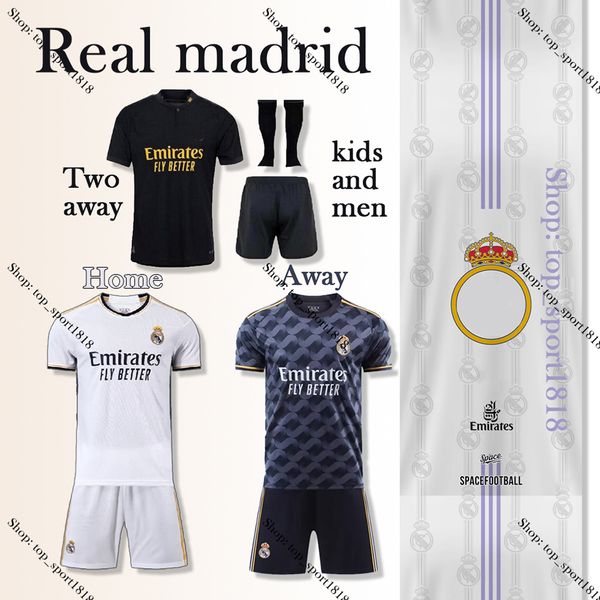 

23 24 bellingham vini jr soccer jerseys football shirt tchouameni camavinga alaba arda guler modric rodrygo real madrids 2023 2024 camiseta, Black
