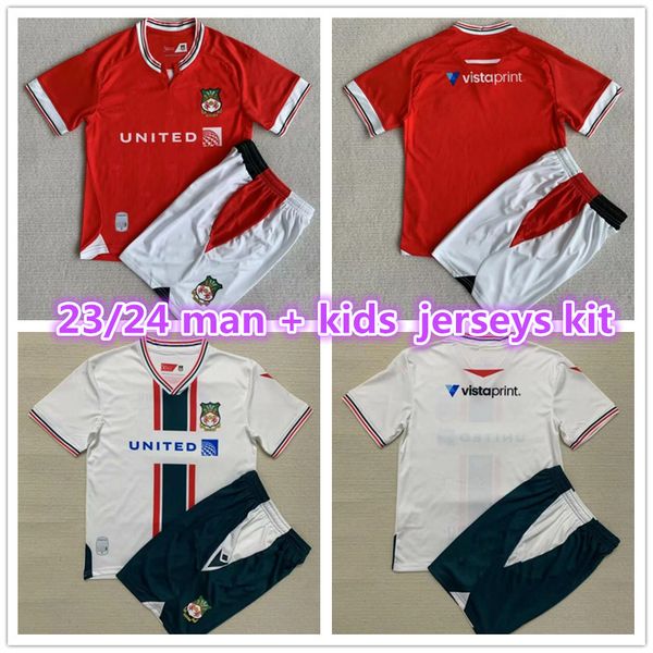 

23 24 wrexham soccer jersey men kids kits jersey 2023 2024 fast-dry short sleeve soccer shirt custom logo outdoor sport t shirts and shorts, Black
