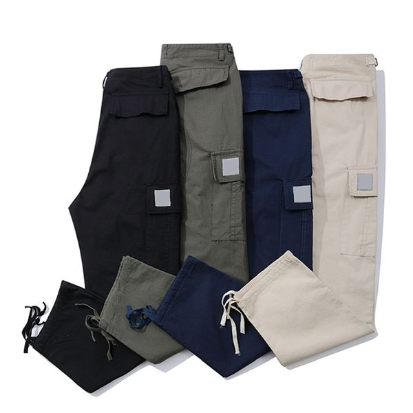 

worker pants mens womens designer pants carhart retro multi-pocket casual loose men and women drawstring straight leg pants sweatpants, Black