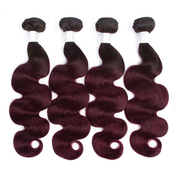 

1B 99J Bundles Ombre Body Wave Hair Weave Bundles Brazilian Weave Hair 3/4 Bundles 99j Human Hair Bundles Wholesale Hair Bundles, Ombre color