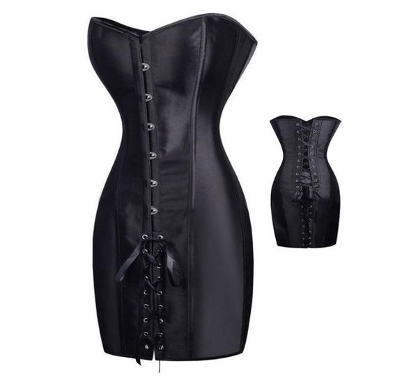 

special long waist corsets and bustiers gothic clothing black polyester corset dress spiked waist shaper corset s6xl1592158, Black;white