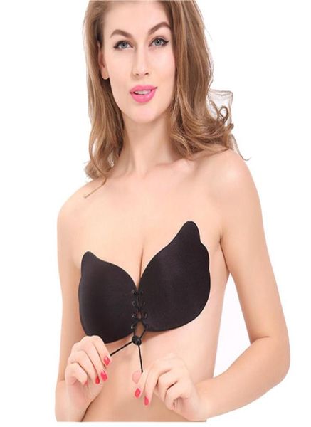 

adhesive bra strapless bandage blackless solid bra stick gel silicone push up women039s underwear invisible bra2602943, Red;black