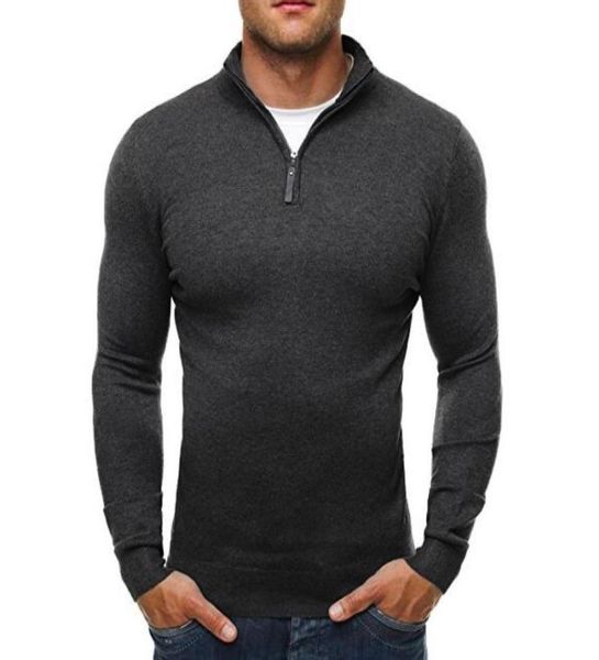 

2018 brand sweater pullover men casual slim sweaters classic zipper high collar simple solid color men polo sweater 3xl2508643, White;black