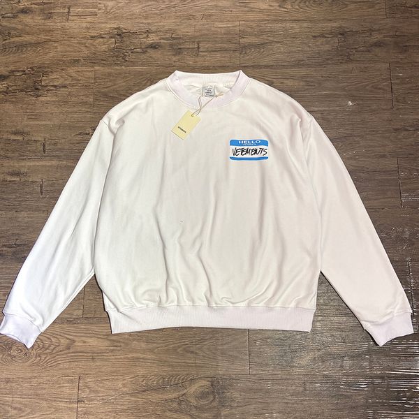 

men's sweaters vetements black sweatshirts printed pure cotton terry oversized round neck pullover 230818, White;black