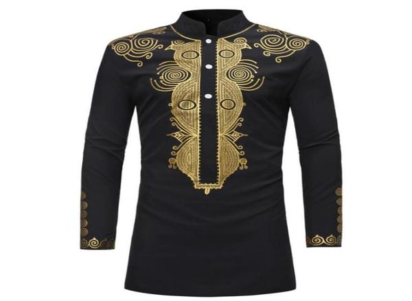

new 2020 dashiki fashion african traditional printed rich bazin men long sleeve africa clothing thobe dress for man shirt1927400, Red