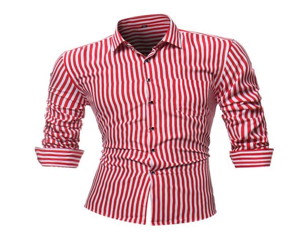 

new men shirt striped long sleeves mens dress shirts camisa masculina spring summer brand casual male shirt size 4xl6786522, White;black
