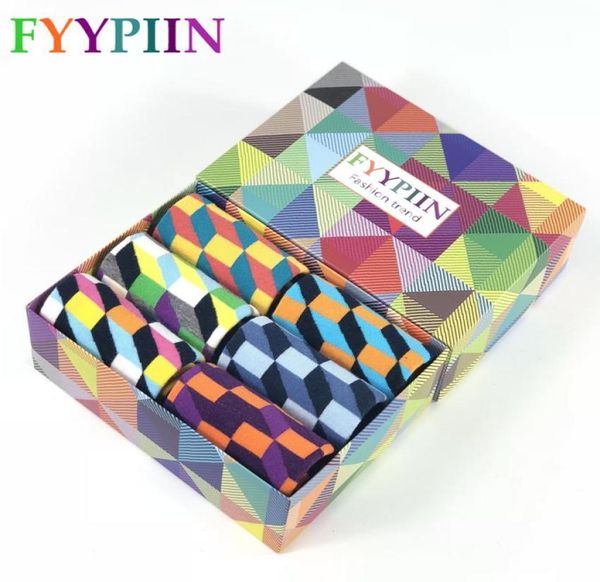 

fyypiin 6 pair per lot gift box novelty men039s funny socks anchor star combed cotton skateboard socks7059126, Black