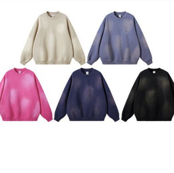 

men's hoodies & sweatshirts wash cotton rund collar fleece sweater women, Black