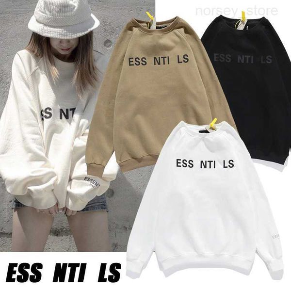 

essntils hoodie mens women hoody winter warm designer hoodies fashion streetwear pullover sweatshirts loose hooded jumper clothing 03xq, Black