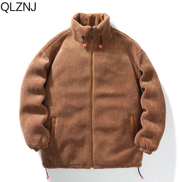 

men's down parkas oversize lambs wool jacket men clothing parka winter warm padded bubble coat y2k clothes streetwear vintage fleece ja, Black