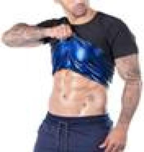 

men039s body shapers men sauna heat trapping t shirt training waist shaper short sleeve work out corset4943376, Black;brown