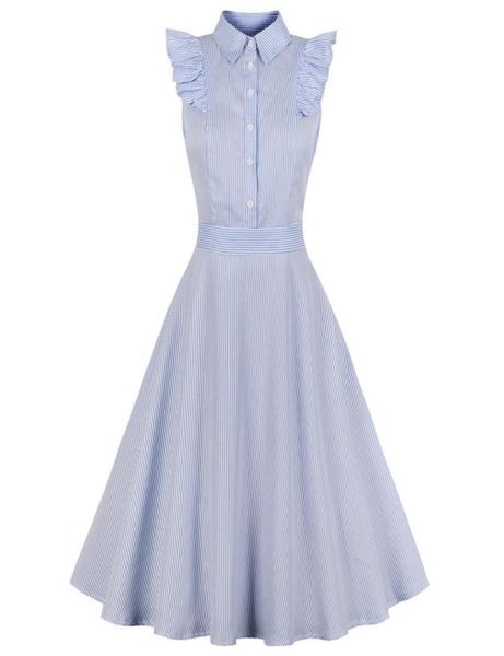 

kenancy 1960s audrey hepburn swing rockabilly vintage dress plus size blue stripe print ruffles retro dress party vestidos 4xl y199710983, Black;pink