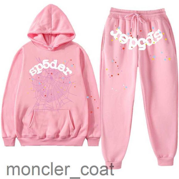 

sweatshirts sp5der autumn winter sportswear sports suit sweater mens fleece casual pants sports spider man pant pink spider hoodie cotton bl, Black