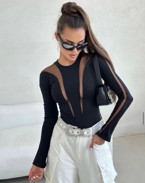 

ml004 women's fashion shirt mesh gauge tight -fitting corset women's t -shirt y2k clothes new high -quality traf bra, White