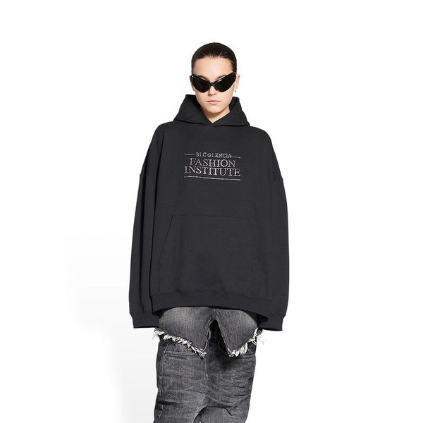 

blcg lencia autumn winter oversize hoodies men carbonized compact spinning fabric wardrobe essentials sweatshirts warm plus size brand cloth, Black