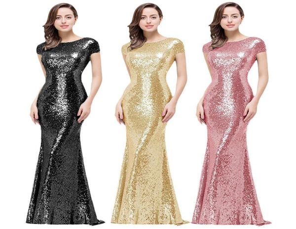

black champagne gold bridesmaid dresses sequins prom dress full sequined evening long dress for wedding party cowl back ball gowns3433594, White;black