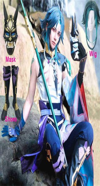 

anime costumes genshin impact xiao cosplay cold kimono uniform shoes wig mask cosplay anime game halloween stockings for men women4145710, Black