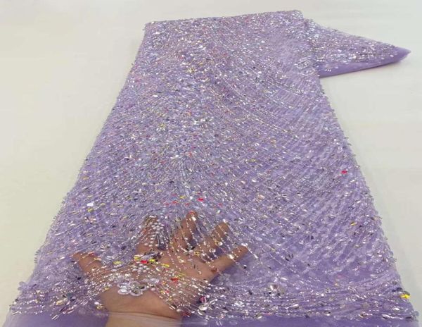 

purple wedding lace fabric 2022 embroidery french tulle laces nigeria laces fabrics with sequins and beads for dress4064179, Black;white