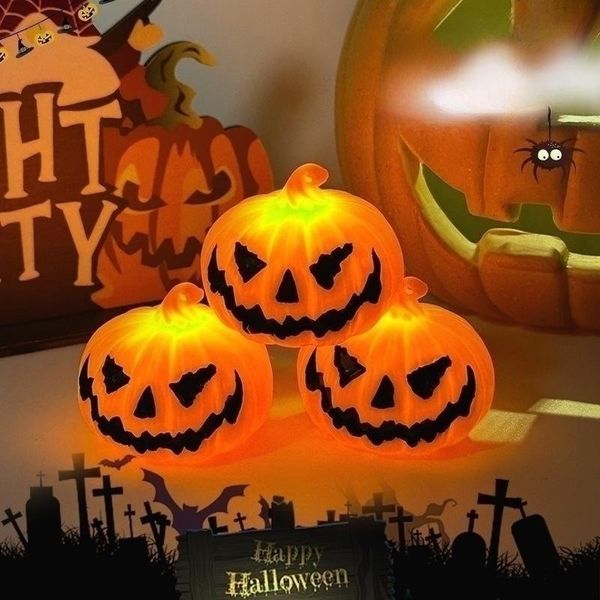 

Halloween Pumpkin Ghost Candle LED Light, Resin Oil Lamp Props Home Decorations